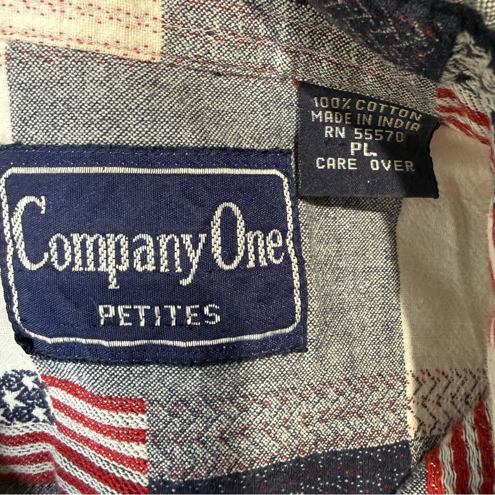 Company One Petites Patriotic Plaid Button-Up Shirt - Picture 5 of 5